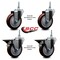 Service Caster 5 Inch Maroon Polyurethane 38 Inch Threaded Stem Caster Set 2 Brakes SCC SCC-TS20S514-PPUB-MRN-381615-2-PLB-2 - alternate 5